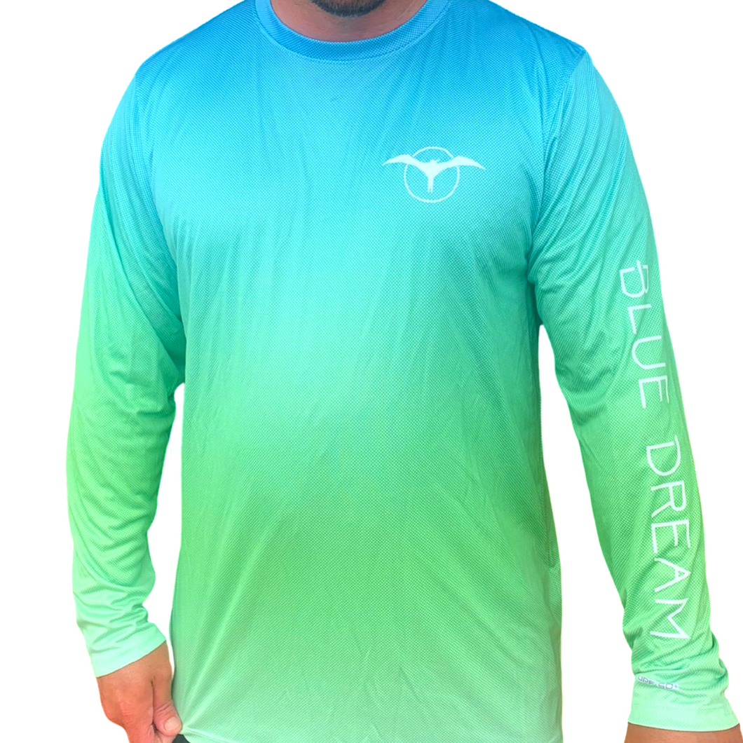 Blue Dream Ombré Lime Green Shirt